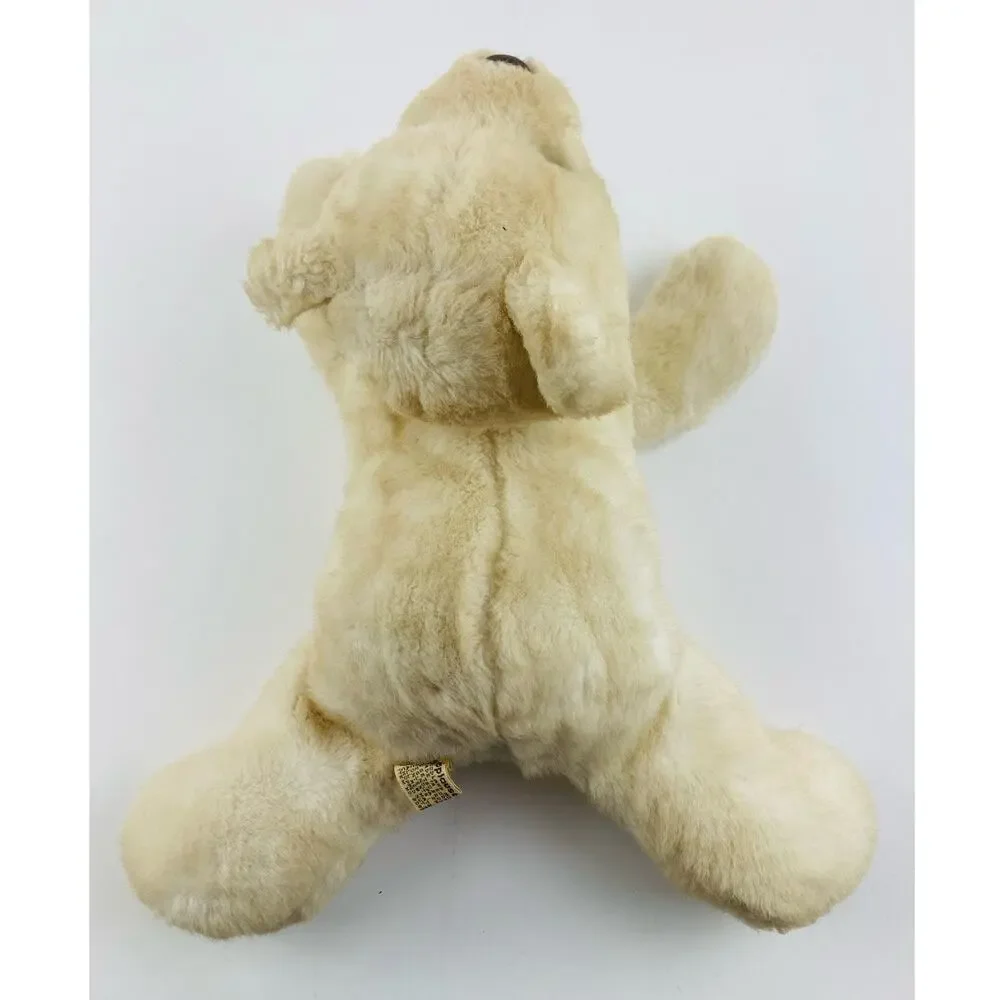 White SOFT Floppy BEAR APPLAUSE KOREA 80s Ecru Cream Chopped Nut Shells Belly La